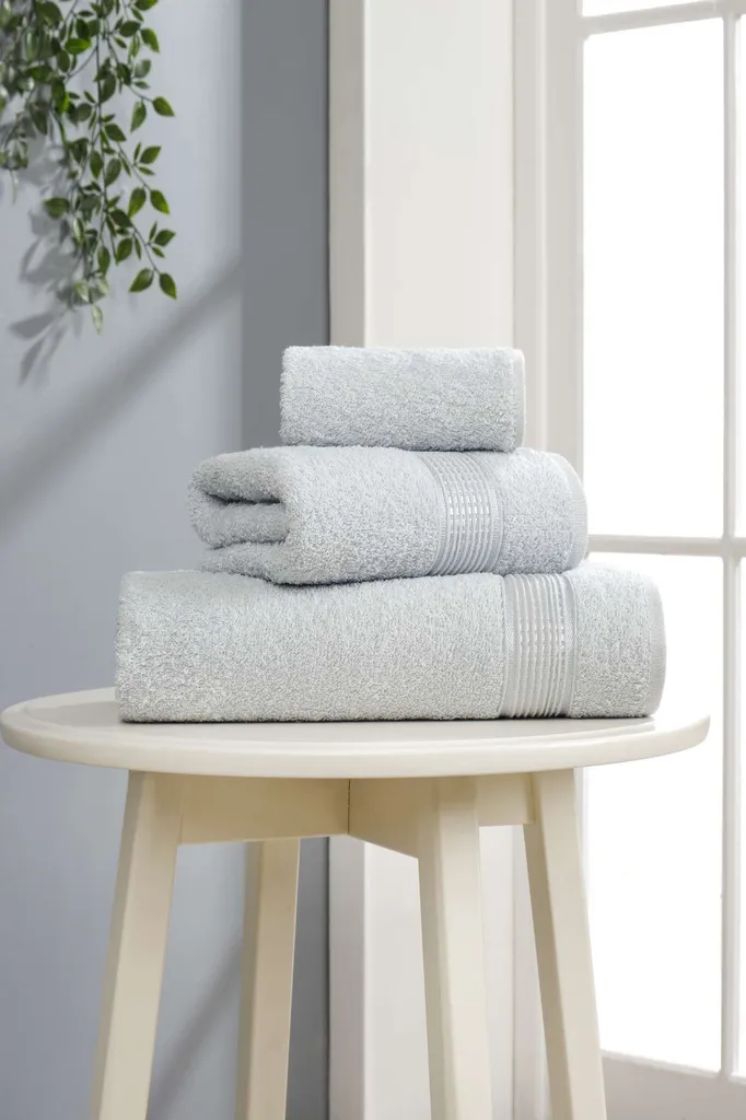 Mijolnir Ezgi Set Asciugamani Bagno 30x50 Grigio Chiaro Cotone 3pz