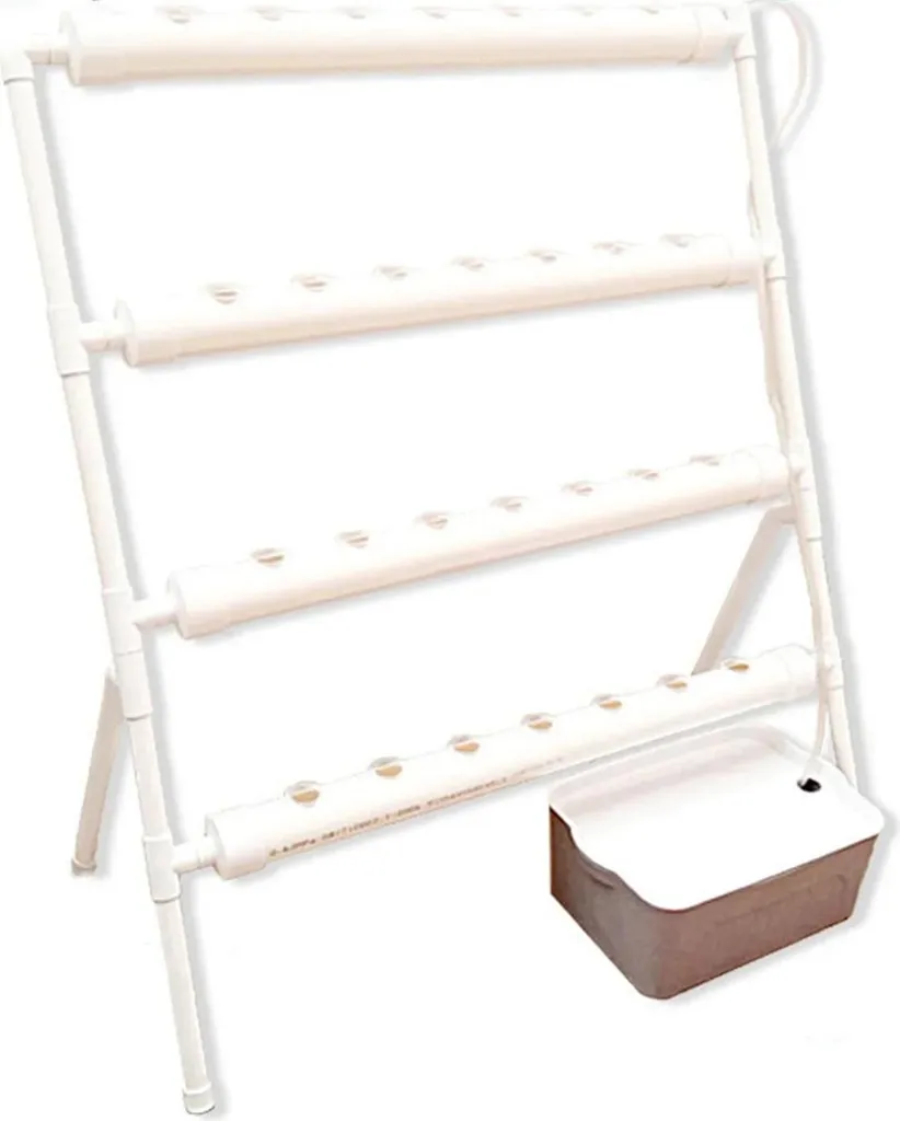 Système de culture hydroponique NFT 36 sites en PVC blanc 95 cm