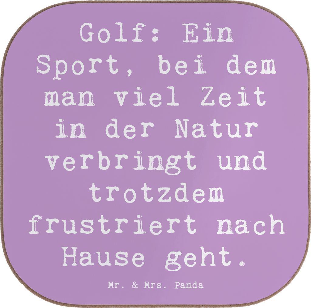 Mr. & Mrs. Panda Untersetzer für Gläser Spruch Golf Erlebnis - Lavendeltraum - Geschenk, Teamsport, Erfolgserlebnis, unterleger, Design, Glas, Sp...