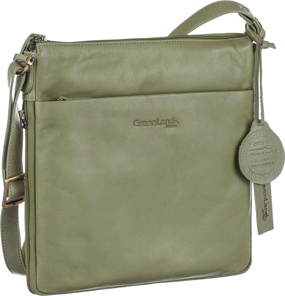 Sac à main bandoulière idéal pour voyage et ville en cuir vert pistache