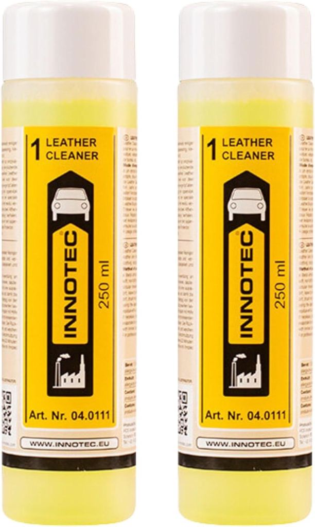 2 Stück INNOTEC Leather Cleaner (1) 250 ml – Lederreiniger zur schonenden Entfernung von Schmutz, Fett und Verunreinigungen aus Leder, Kunstleder