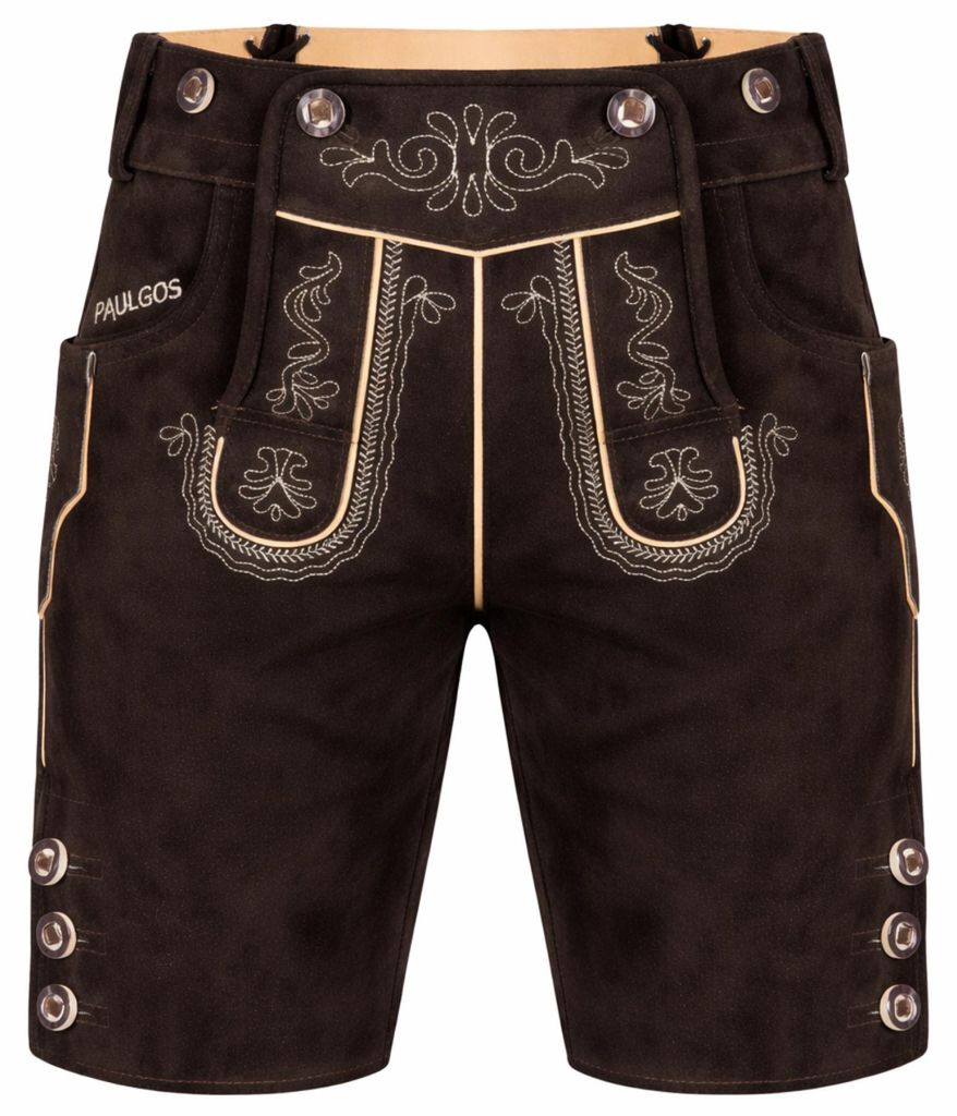 PAULGOS Herren Trachten Lederhose Kurz - HK2 - Echtes Leder Produktbild 