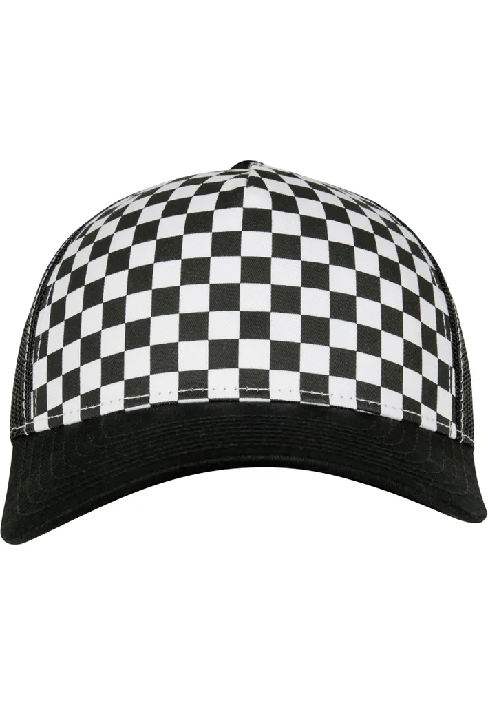 Flexfit 6506CB Cappello Trucker Scacchi Nero Bianco Snapback