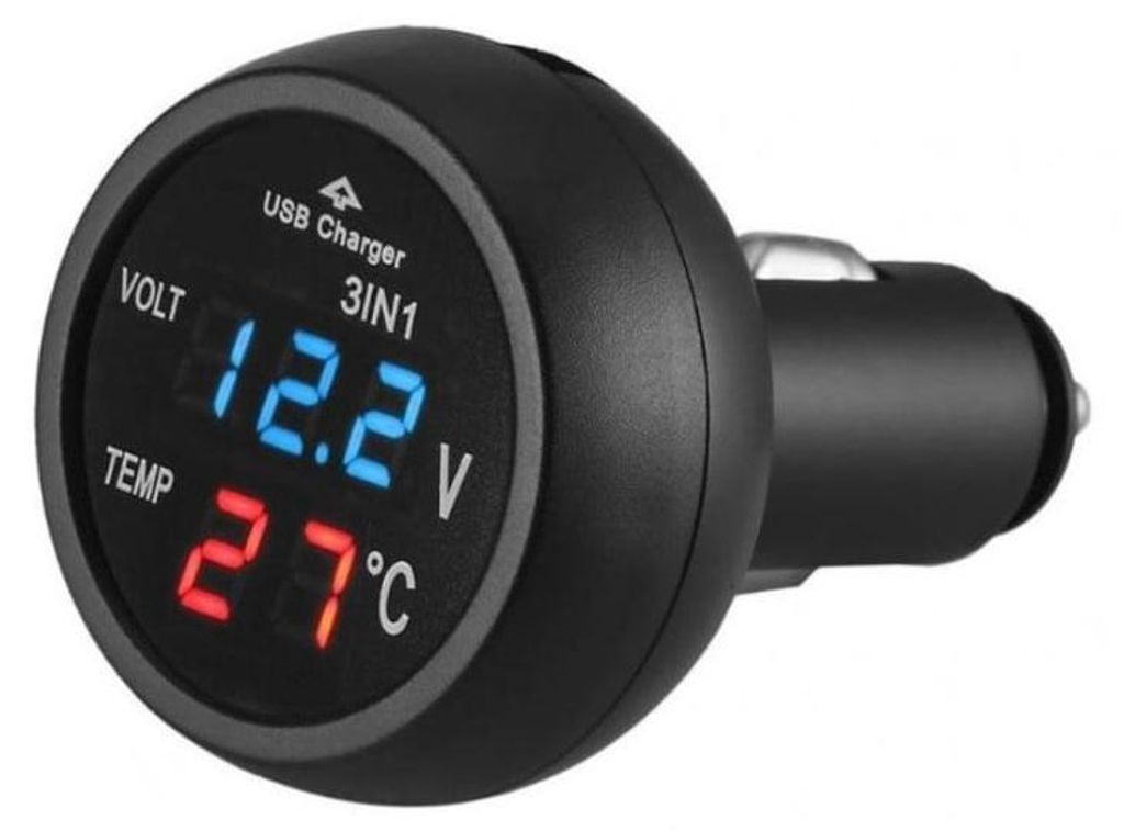 Caricabatterie Auto USB Techstar® con Voltmetro e Immagine del prodotto 