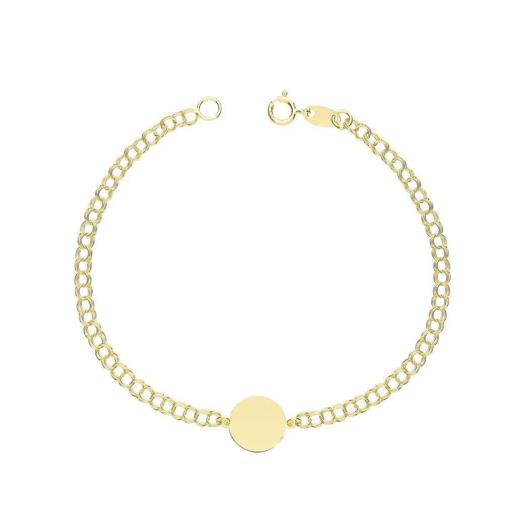 Bracelet Or 9K Femme Anti-Allergie - Gourmette d'Identification 16cm Luxe