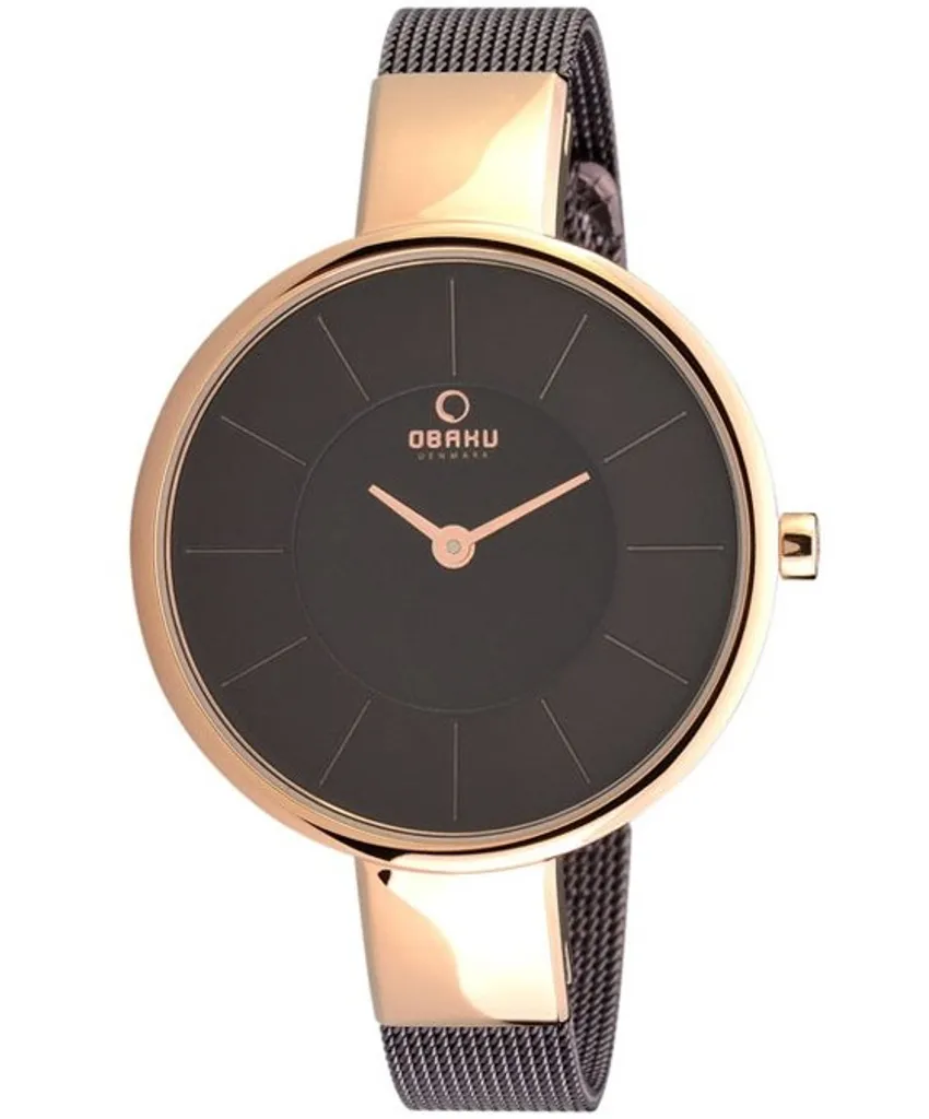 Montre Obaku V149LXVNMN brune - Design scandinave et finesse extrême