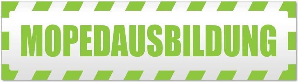 Kiwistar - Autoaufkleber - Lindgrün - 20 x 5,3 cm - Mopedausbildung gestreift - Hinweis Aufkleber Sticker für Auto, Kfz, Fahrrad, PKW, LKW