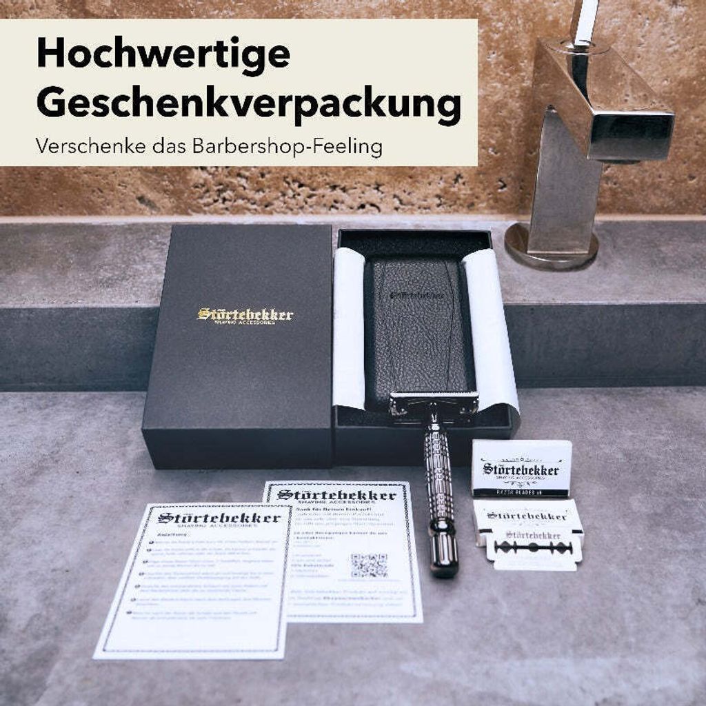 Störtebekker Rasierhobel handgefertigtes Leder Rasier Set Produktbild 4