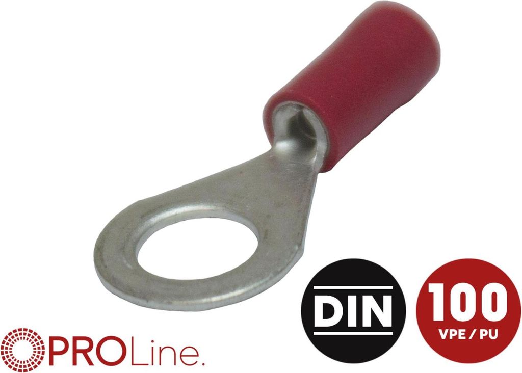 Ringkabelschuh 0,5mm²-1,5mm²/6,5mm rot EE 100 Stück