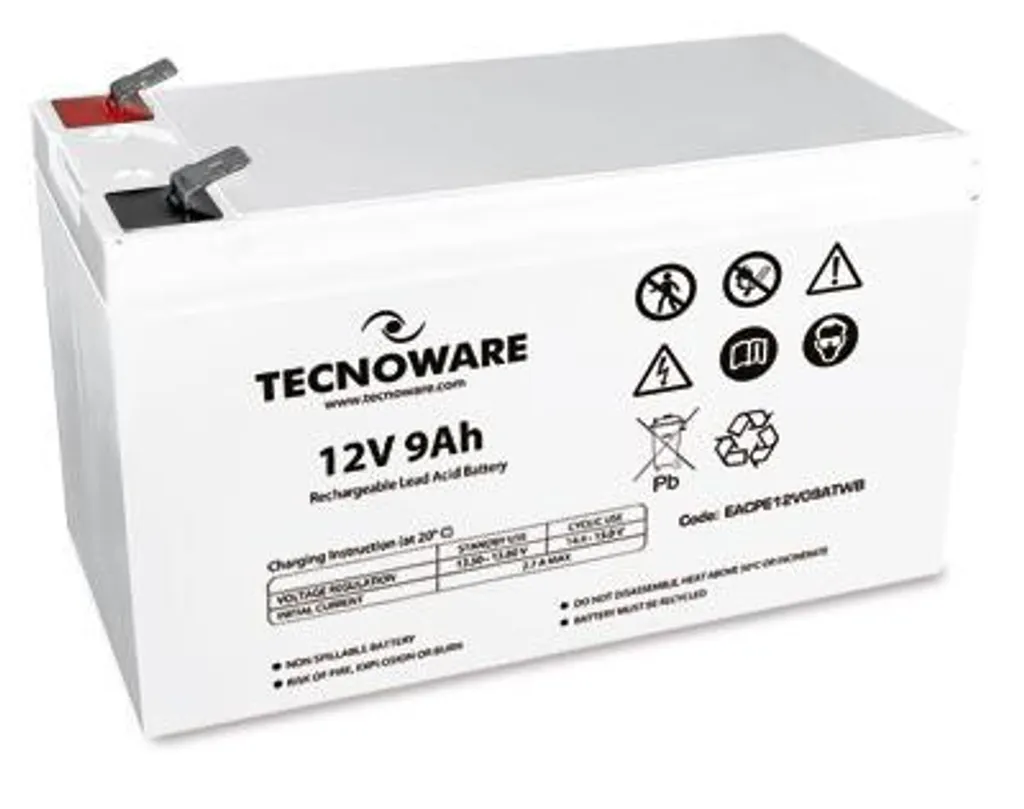 Batterie Tecnoware 12V 9Ah Plomb Étanche pour Onduleur UPS et Alarmes