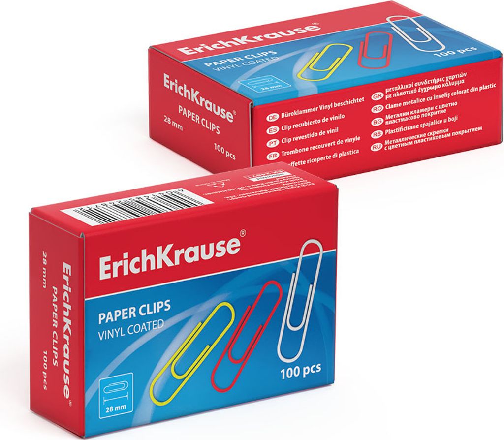 Büroklammern 28mm Metall mit Kunststoff überzogen 100 Stück Bunt