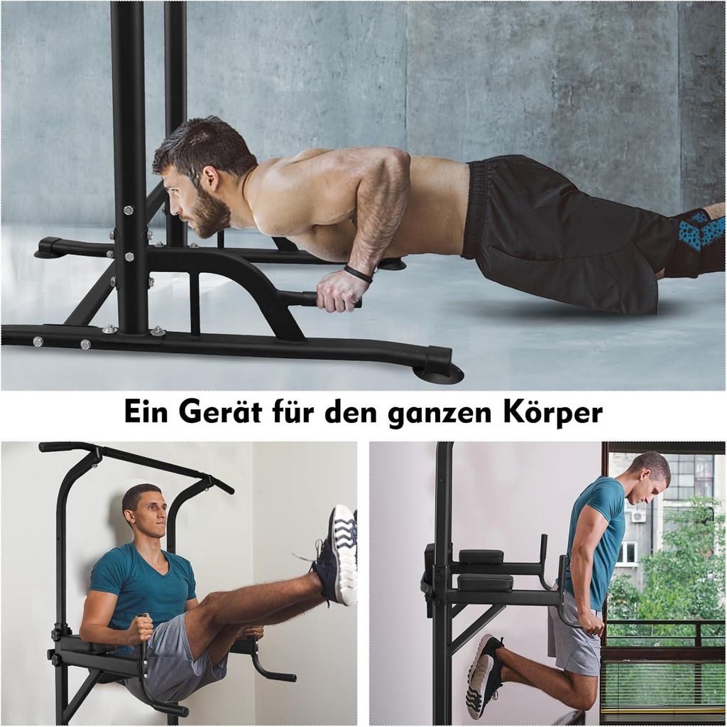 Dip Station Power Tower für das Home Gym - Krafttraining, Klimmzüge, Dips und Rückentrainer