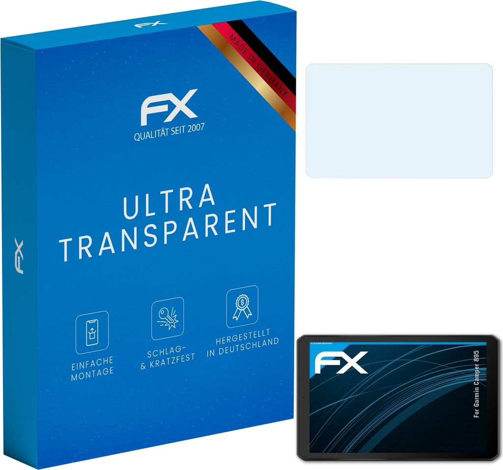 atFoliX FX-Clear 3x Schutzfolie kompatibel mit Garmin Camper 895 Displayschutzfolie