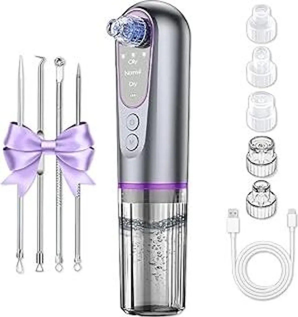 Aspiratore Punti Neri USB: Pelle Radiosa con 5 Punte e 3 Livelli