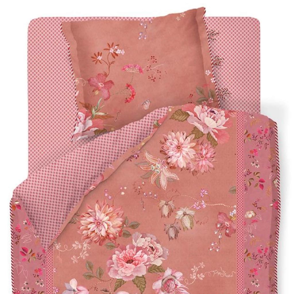 Juego De Cama Autunno - Funda Nórdica 155 X 220 Cm, Diseño Lila Con Ramas Florales Y Pájaros, Reversible Con Estampado Geométrico