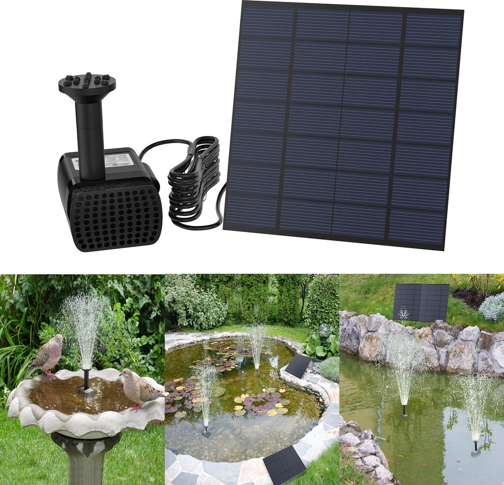UISEBRT 1,8W Solar Springbrunnen Platz Solarpumpen Update Produktbild
