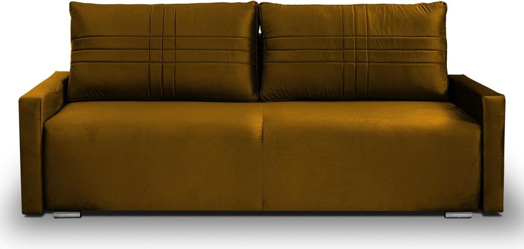 Sofa - 214x76x88 cm B/H/T - Gold - Mit Schlaffunktion - Mit Bettkasten - Couch 2-Sitzer - OSLO