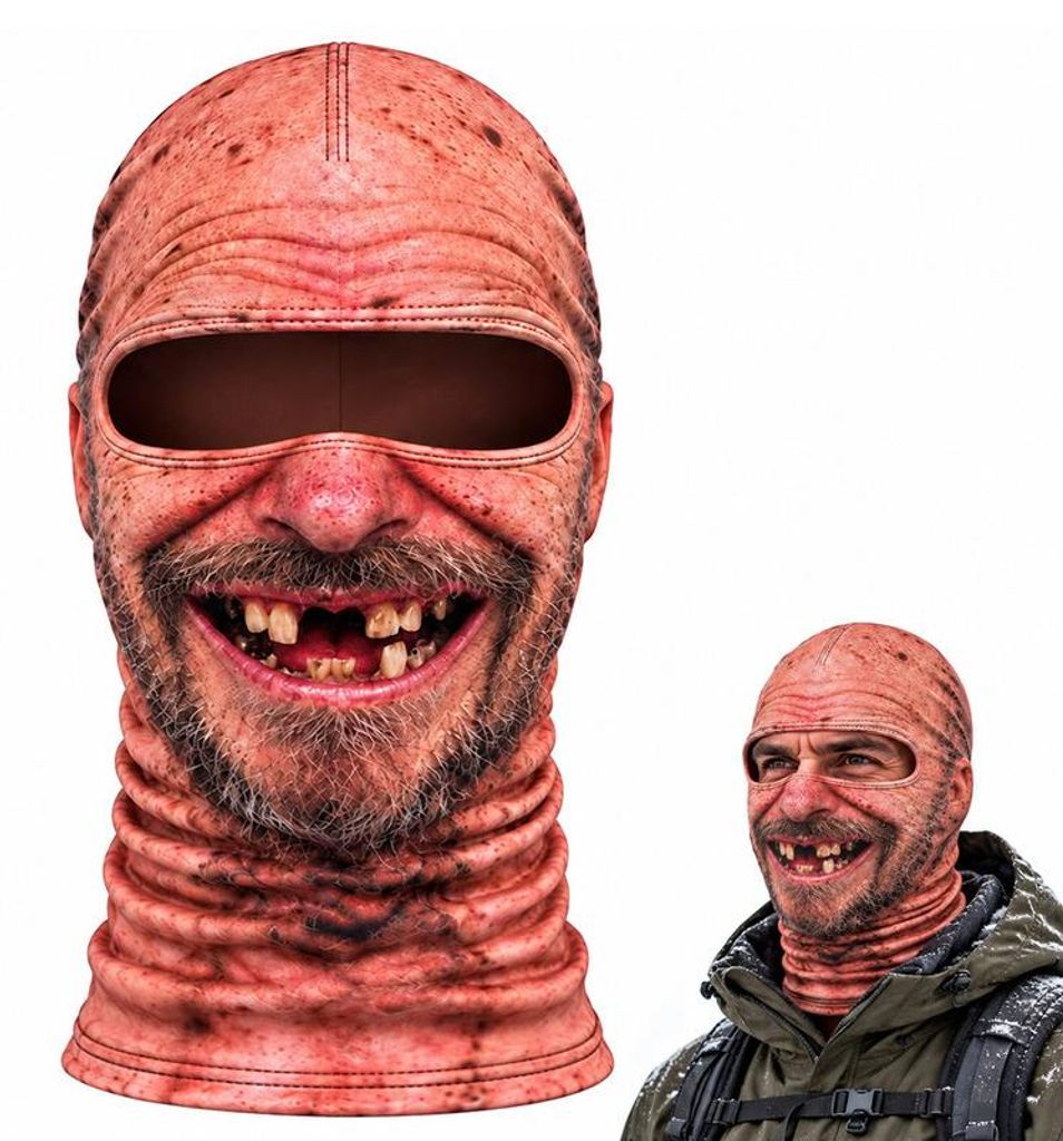 Lustige Balaclava mit Gesichtsprint, Winter Sturmhaube für Produktbild 