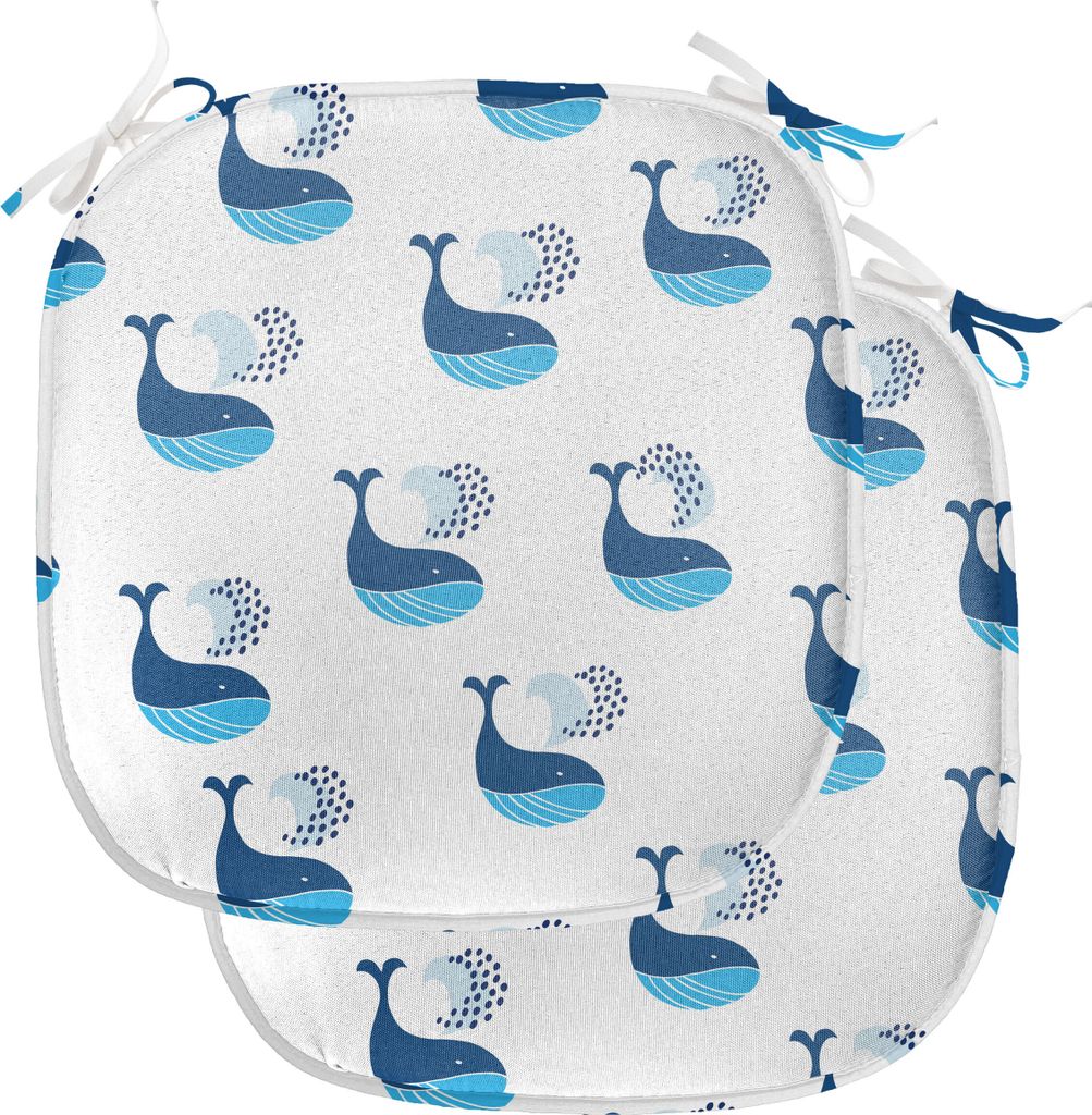 ABAKUHAUS Modern Polster für Esszimmerstühle, Fisch-Schwimmen-Ozean, Dekoratives wasserfestes Kissen mit Riemen für Küchensitze, 40 cm x 40 cm-...