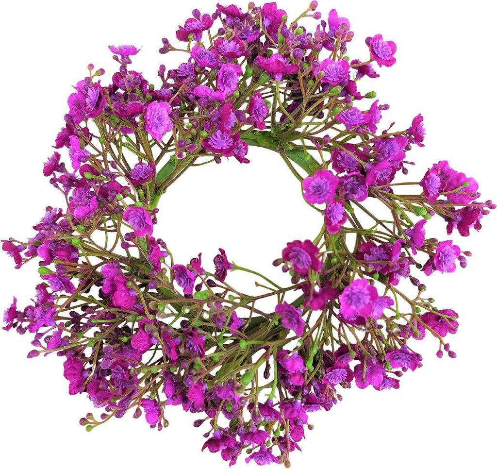 artplants.de Kunst Schleierkraut Kranz LITAGO, violett, Ø20cm - Dekokranz