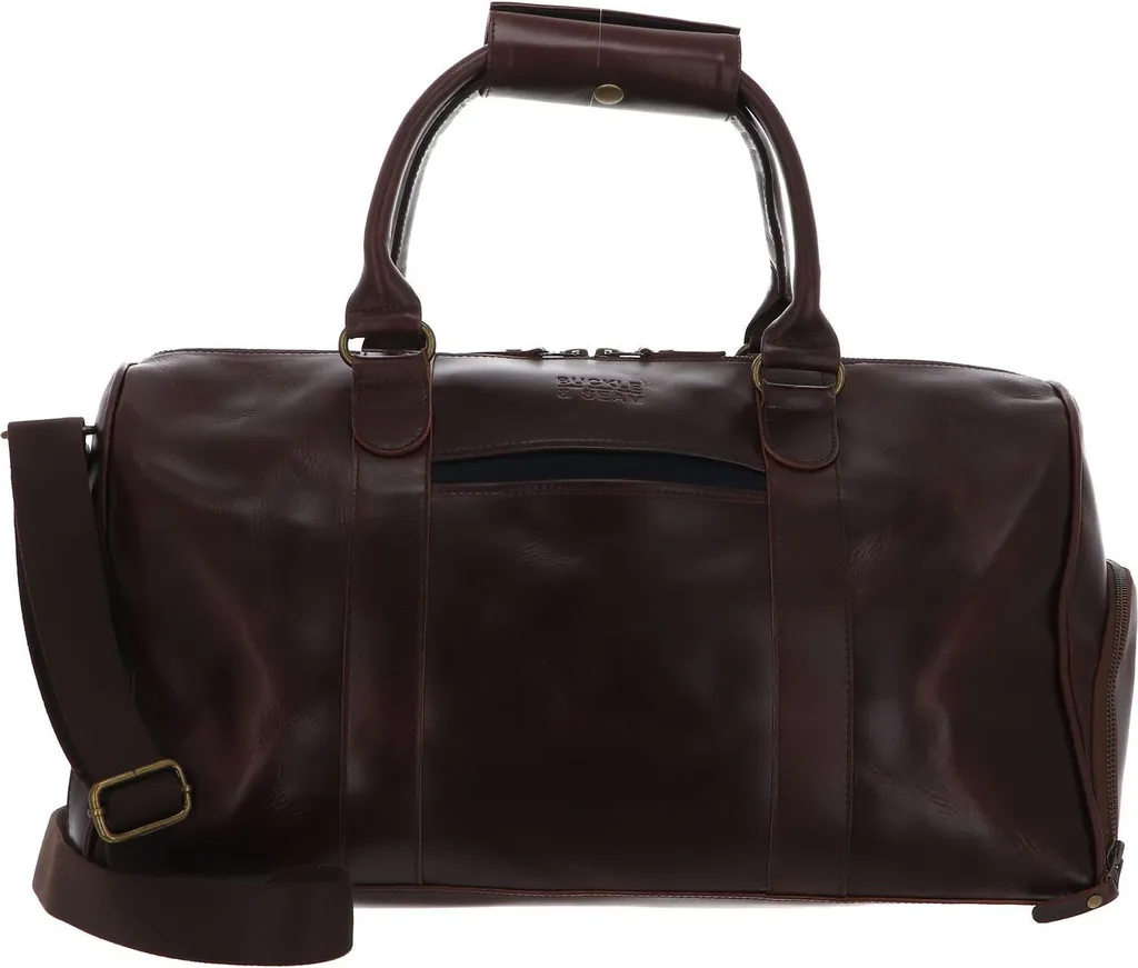 Grand sac weekender en cuir véritable Collin Blu pour homme et femme