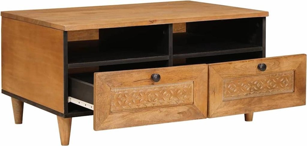 vidaXL Couchtisch Hellbraun 80 x 54 x 40 cm Massivholz Akazie