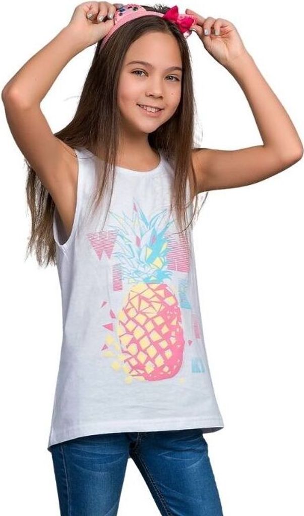 Mädchen Tanktop Ananas - Weiß - 164