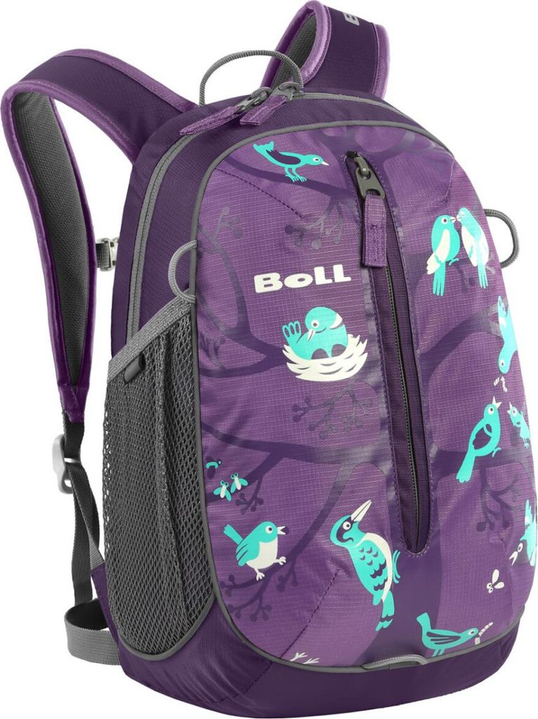 Rucksack Roo 12 l mit Vögel-Motiv, Trinkflaschen-Seitentaschen, 3D-Vordertasche, 35x22x20 cm