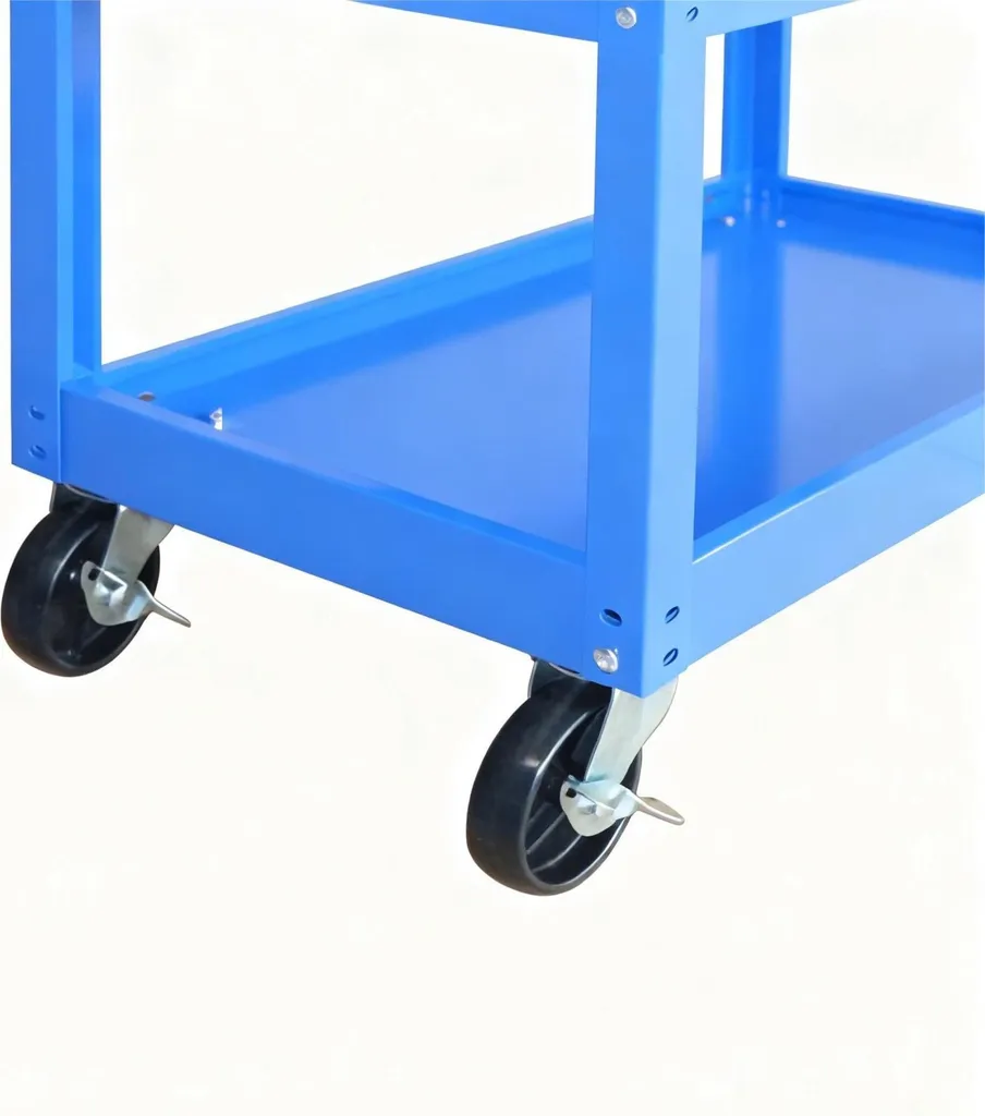Chariot à outils 3 niveaux robuste avec roulettes multidirectionnelles