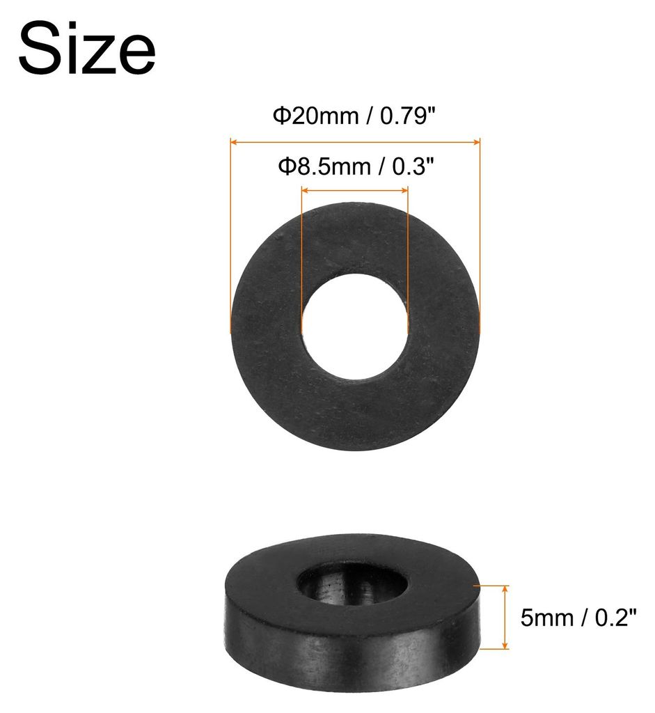 48Stk Gummi Unterlegscheiben Gummispacer 20mm Au?endurchmesser 85mm Innendurchmesser 5mm H?he Runde Antivibrationspacer Gummibuchsen Grommets Dicke...
