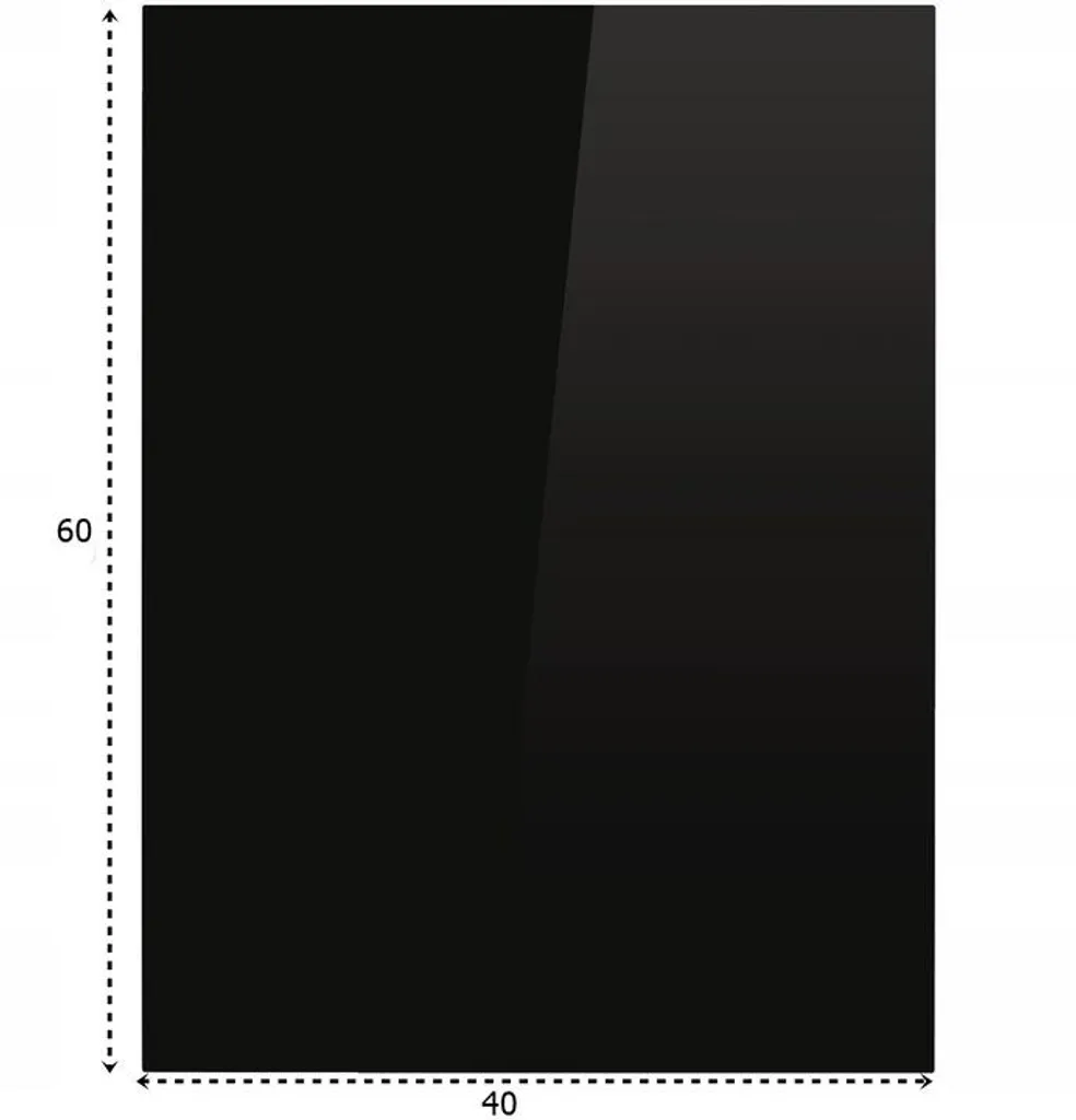 Piastra rettangolare in vetro nero per termocamino 60x40 cm - vetro temperato, parascintille, piastra in vetro per camino | 600x400 mm