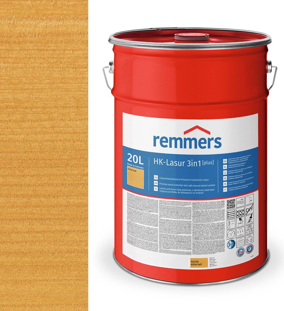 Remmers HK-Lasur 3in1 (plus) 10 L Eimer Eiche hell RC-365