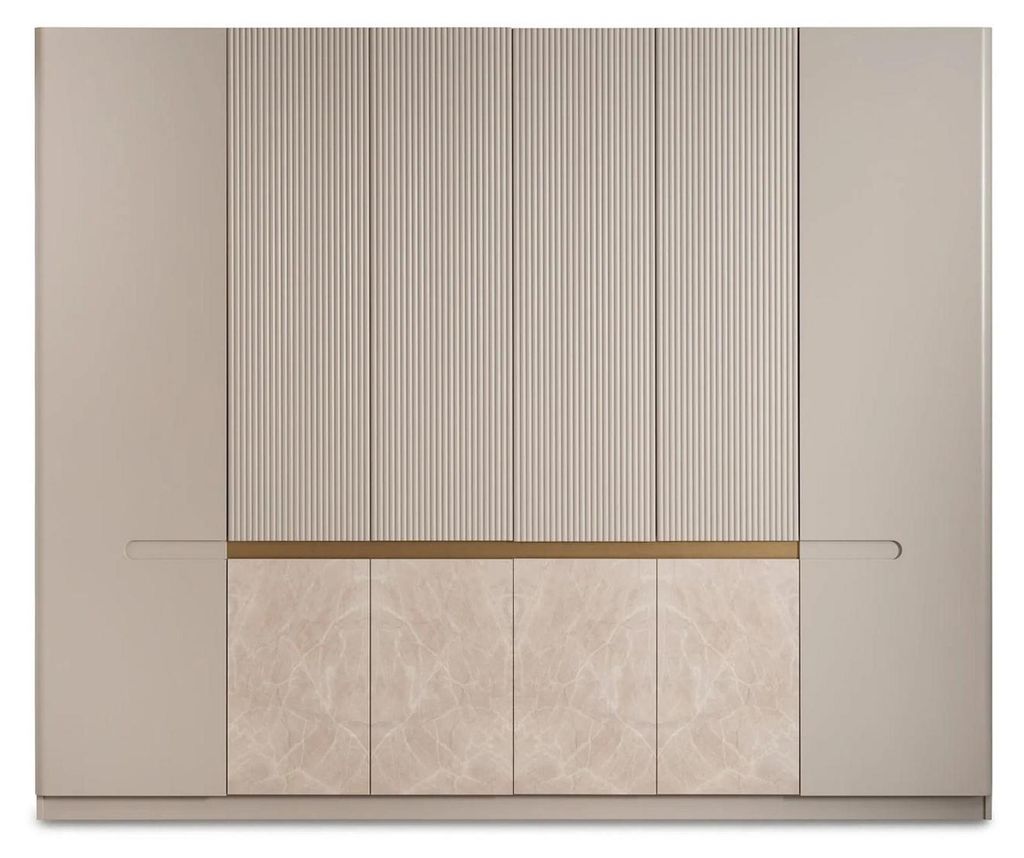Kleiderschrank Holz Beige Elegant Modern