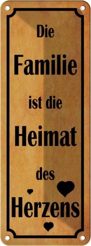 vianmo Blechschild 27x10 cm Familie ist Heimat des Herzens Freunde