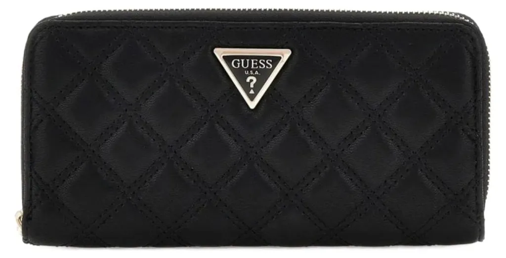 Guess Portefeuille Didi Large Zip Noir idéal pour organiser votre sac