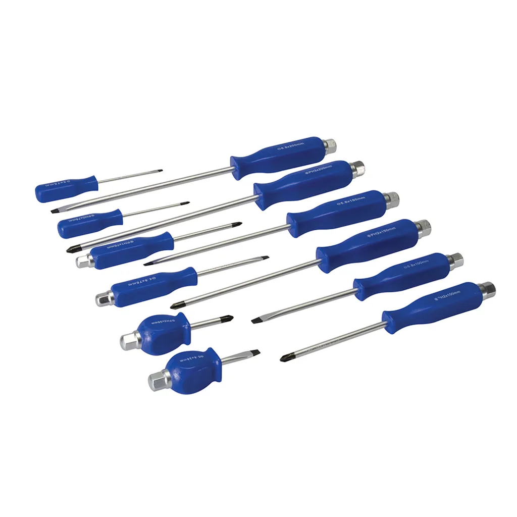 Jeu de 12 tournevis en acier chrome-vanadium Silverline haute performance