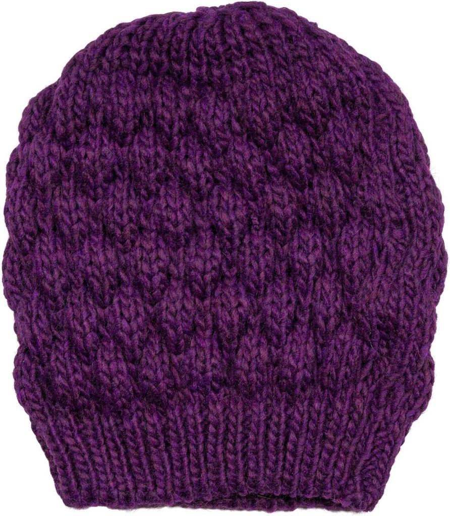 styleBREAKER Damen Strick Beanie Mütze mit Bubblemuster, Einfarbige Winter, Raspberry Pattern Strickmütze 04024193