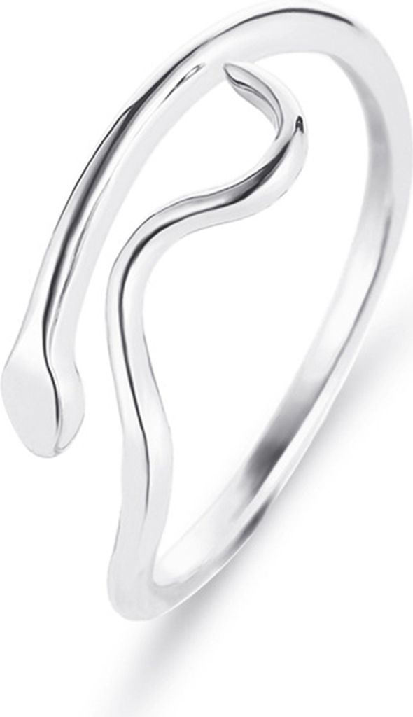 Mode Einstellbare Wasser Welle Welligkeit Frauen Finger Ring Party Schmuck Dekor Geschenk-Silber