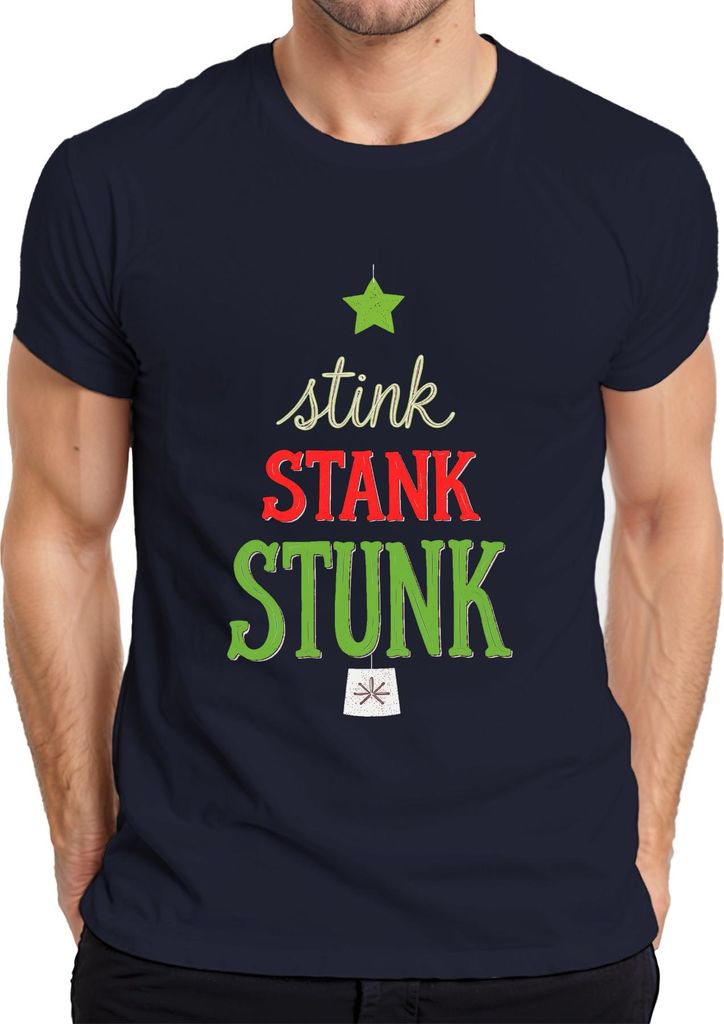 stink STANK STUNK Weihnachten Grinch Lustig Geschenk Humor Spaß Herren T-Shirt, Navy, S