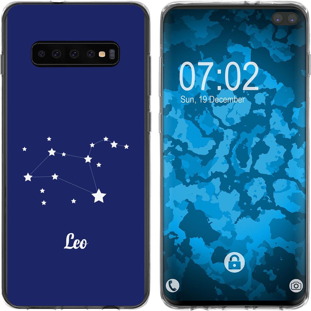 PhoneNatic Case kompatibel mit Samsung Galaxy S10 Plus Silikon-Hülle SternzeichenLeo M4
