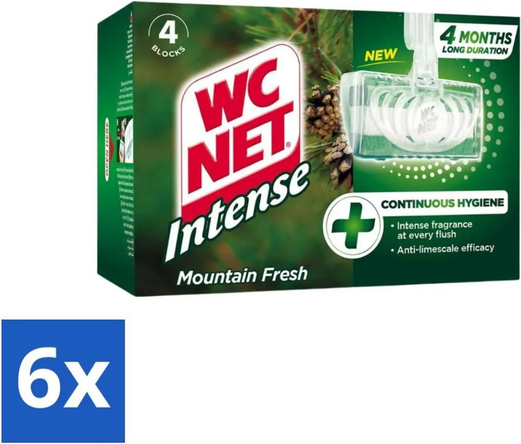 Blocco WC Net Mountain Fresh 6x4 - Igiene Profonda e Anticalcare