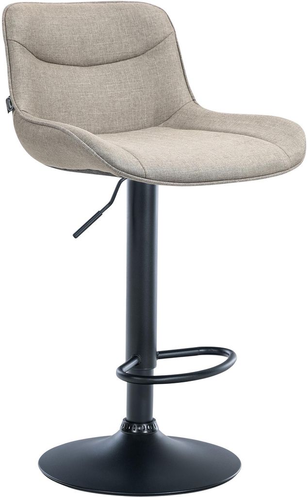 CLP Barhocker Vonore Stoff Höhenverstellbar Und 360 Grad Drehbar taupe Gestell Farbe schwarz