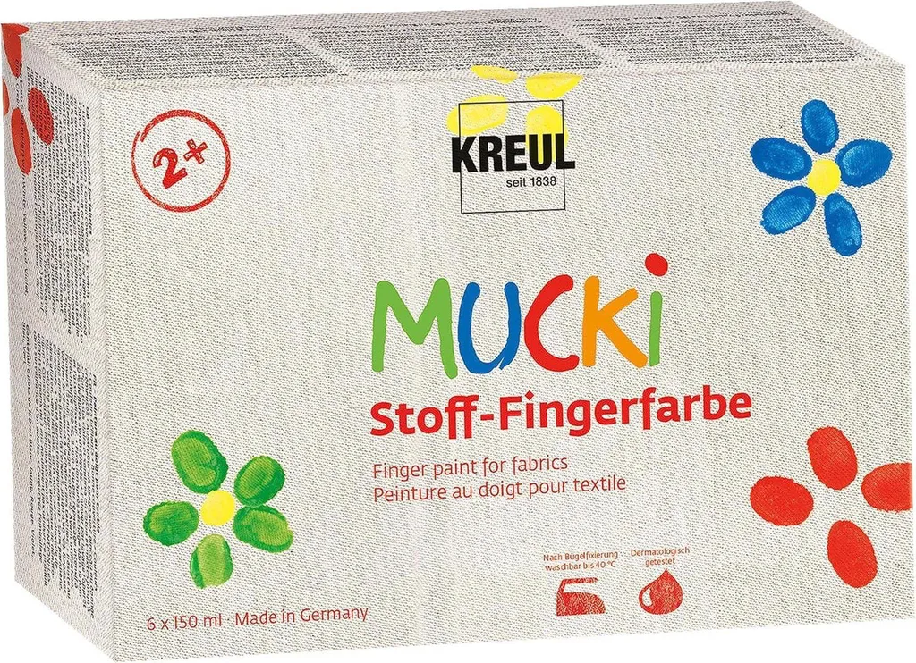 Kreul MUCKI Peinture Au Doigt Métallique Bleue – 150 Ml, Lavable, Dès 2 Ans