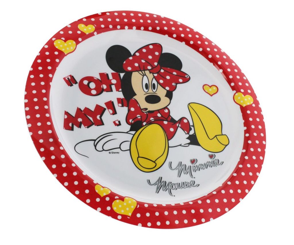 Minnie Mouse Teller flach Kindergeschirr Geschirr Melamin Produktbild 