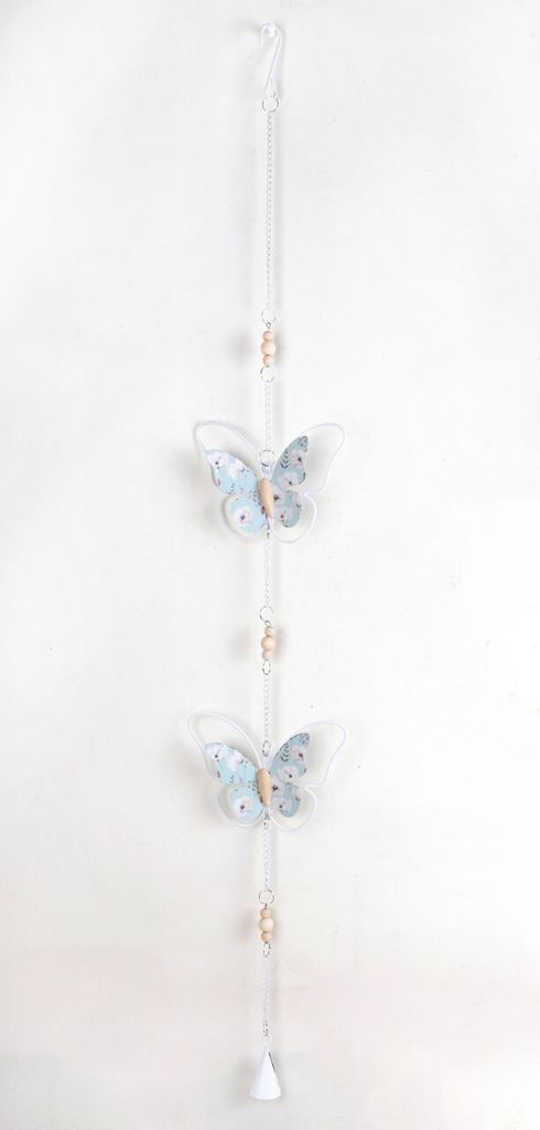 TrendLine Aufhänger Schmetterling 98 x 3 x 14 cm silber-weiß
