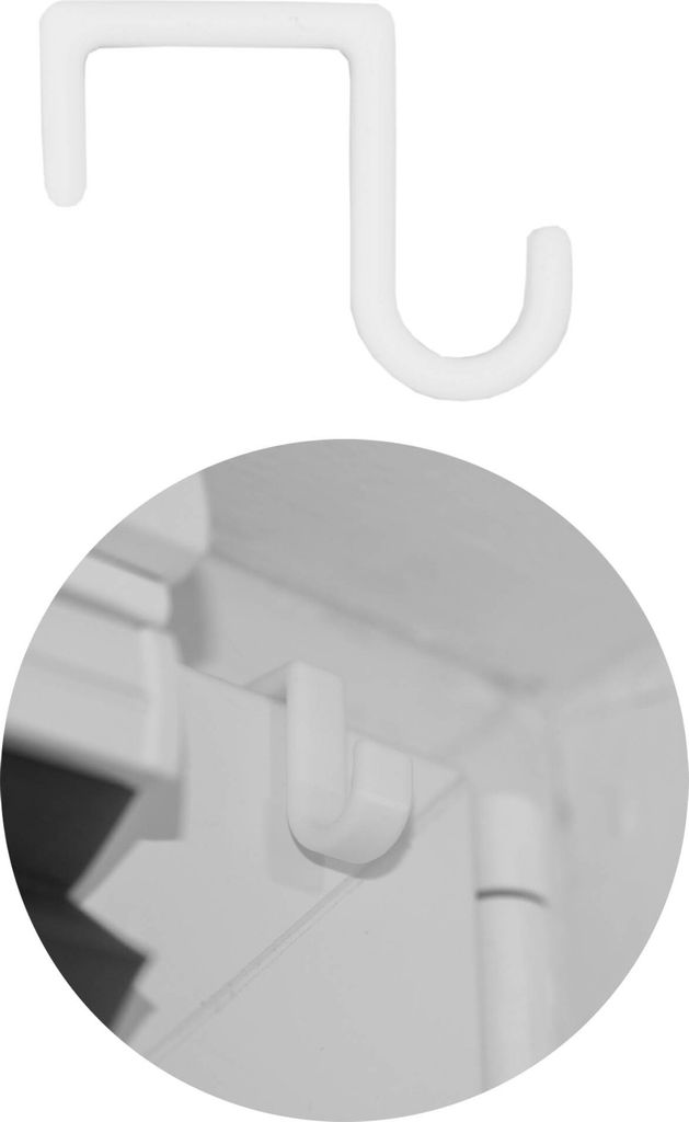 Fensterhaken Fensterklemme 20 mm Fensterklammer Fensterclip Fensterdeko Universal Weiß