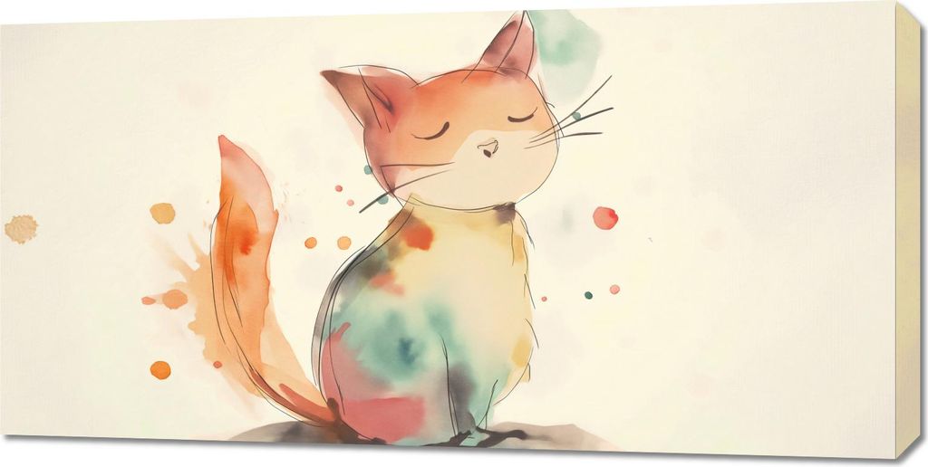 Bild 100x50cm Katzenkopf Gedanken