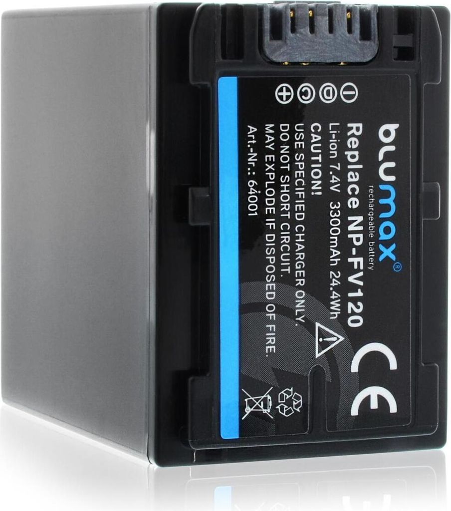 Blumax Akku | für Sony NP-FV120 Digitalkamera | Kapazität 3300mAh |Spannung 7,4Volt | Video- und Kamerazubehör