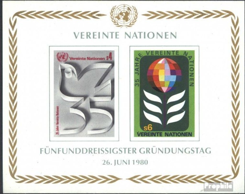 Briefmarken UNO - Wien 1980 Mi Block1 (kompl.Ausg.) gestempelt 35 Jahre UNO