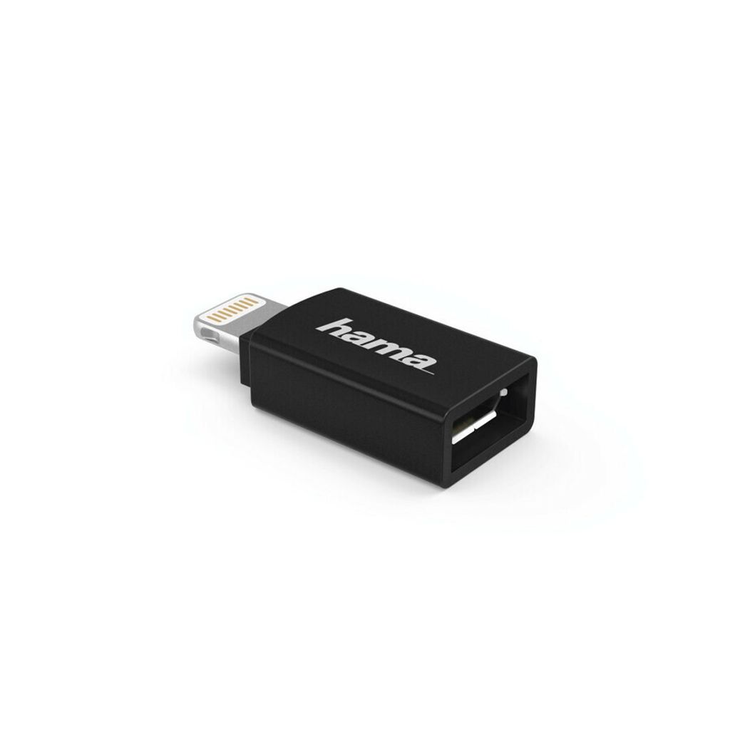 Hama Micro USB Adapter auf Apple Lightning Plug, MFI, schwarz